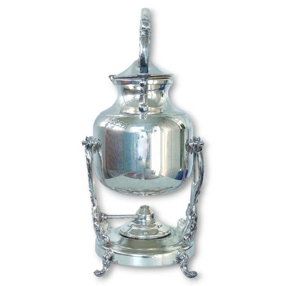 Vintage Pilgrim Silverplate Tilting Teapot Kettle Coffee Pot Warmer
