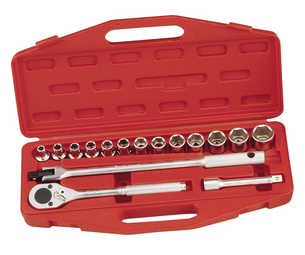 Genius Tools 16 Piece 1/2" Dr. SAE Hand Socket Set - GS-416S