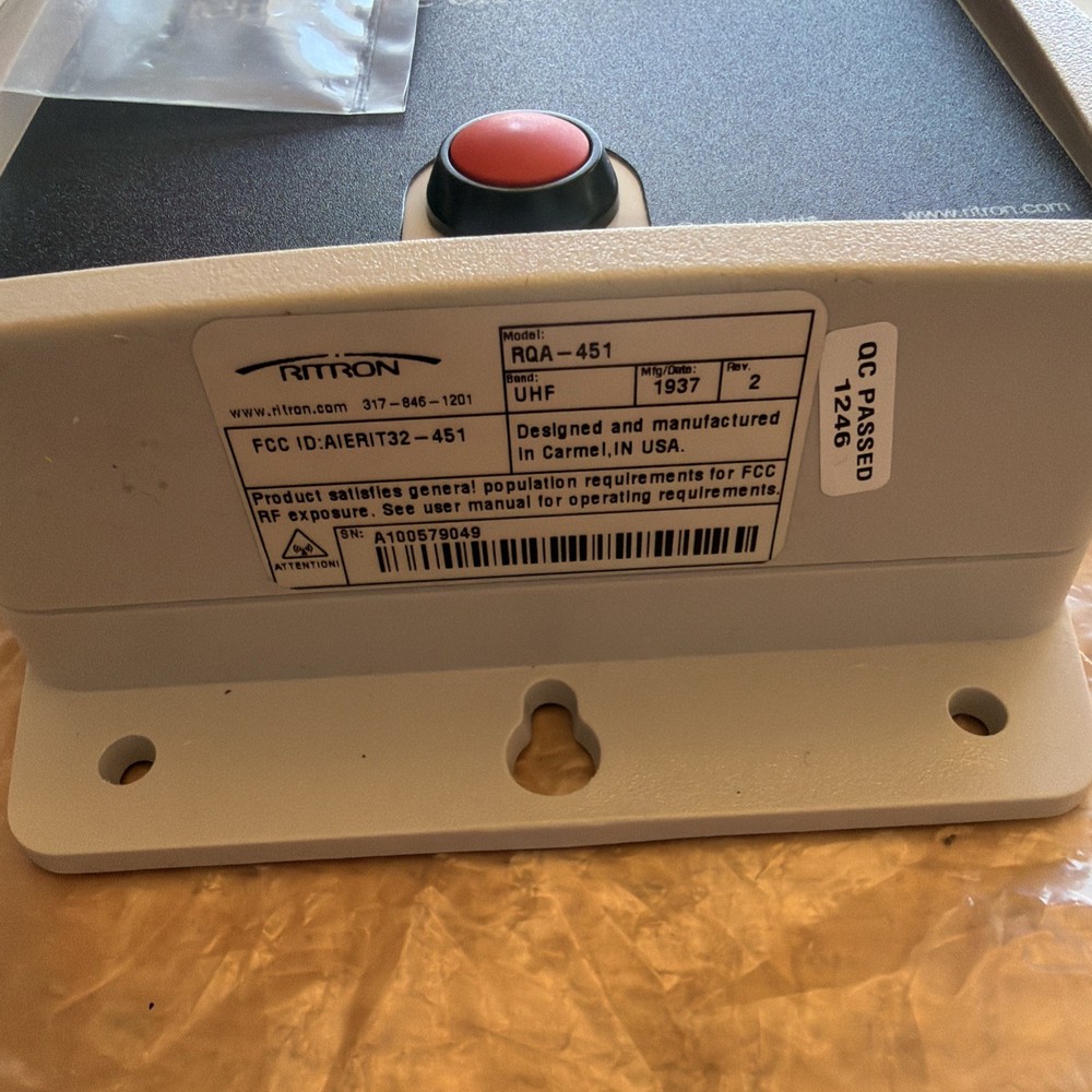 RITRON RQA-451 Wireless Call Button,UHF New /Open Box.