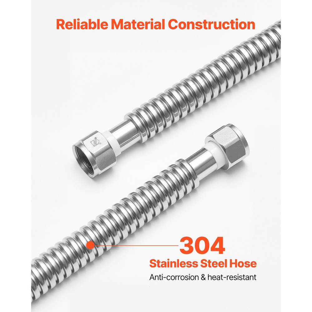 Uimoso 18-Inch Water Heater Kit with Flexible Connector for Kitchen Use