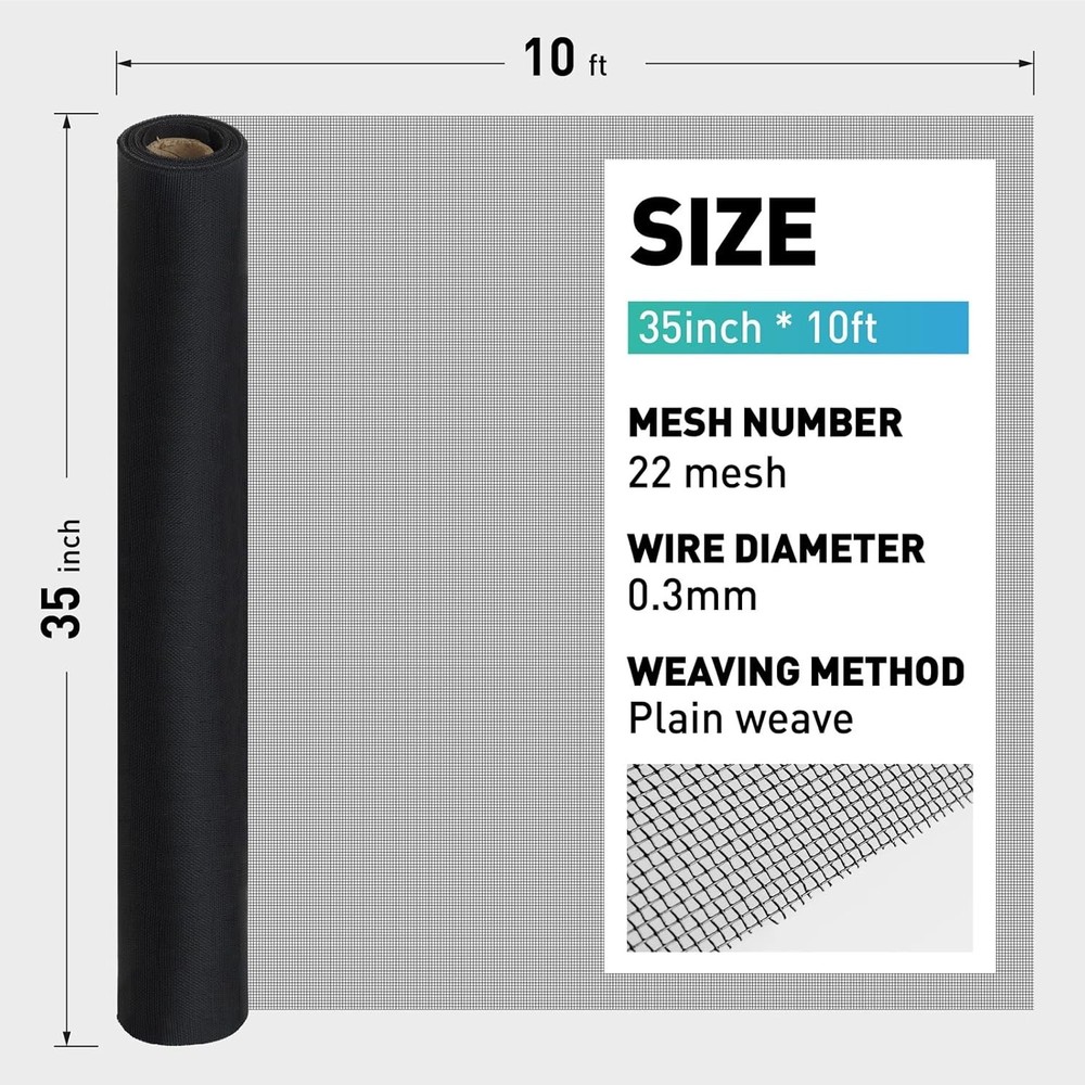 Black Stainless Steel Mesh Window Screen Roll