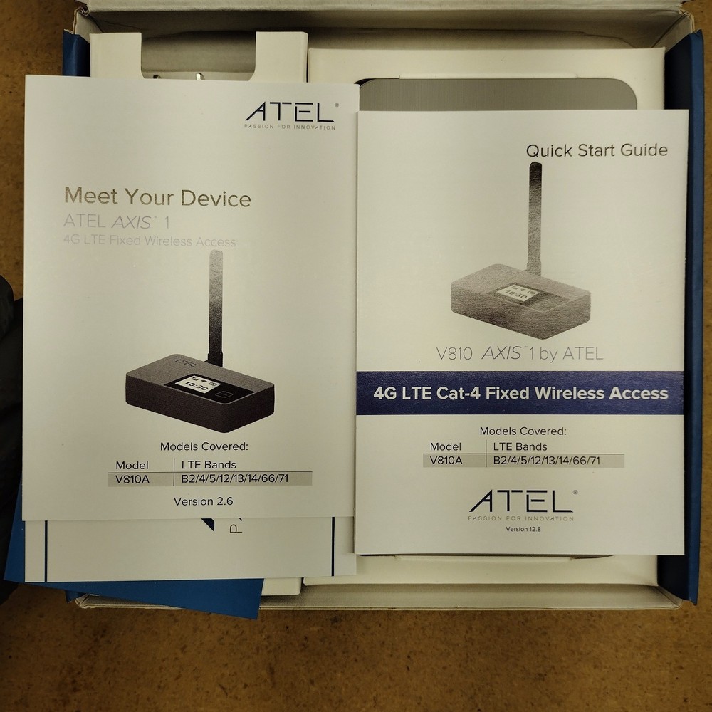 ATEL Axis 1 4G LTE Fixed Wireless Access V810A w/Battery & USB Adptr - OpenBox
