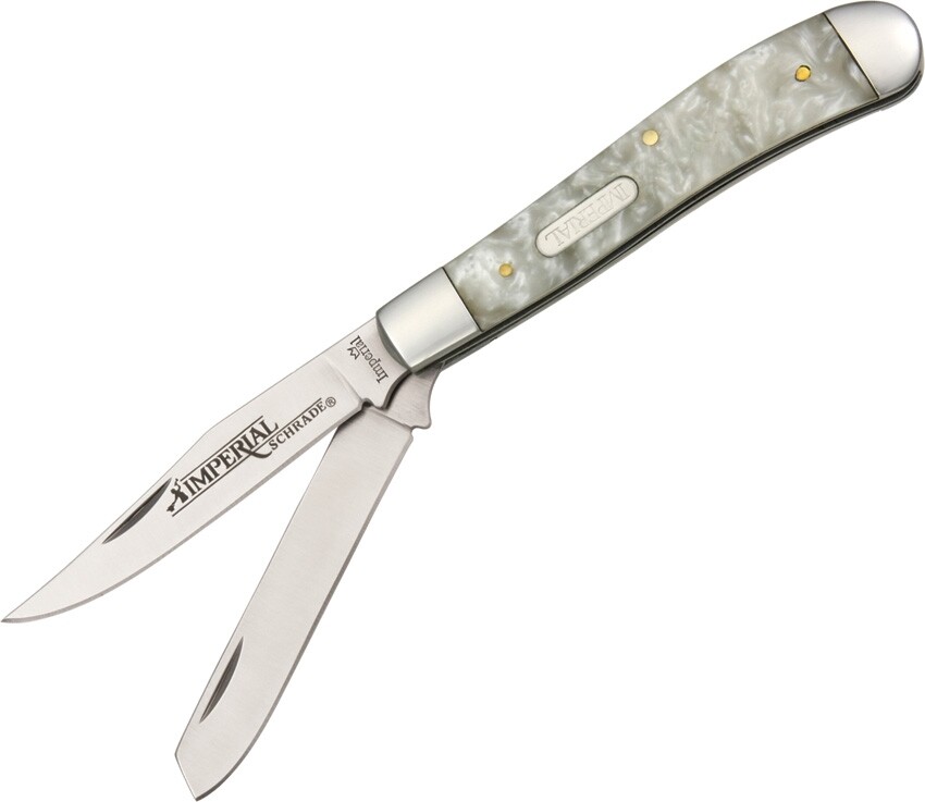 Folding Knife | Schrade Imperial Classic 2-Blade Trapper White Ice Silver