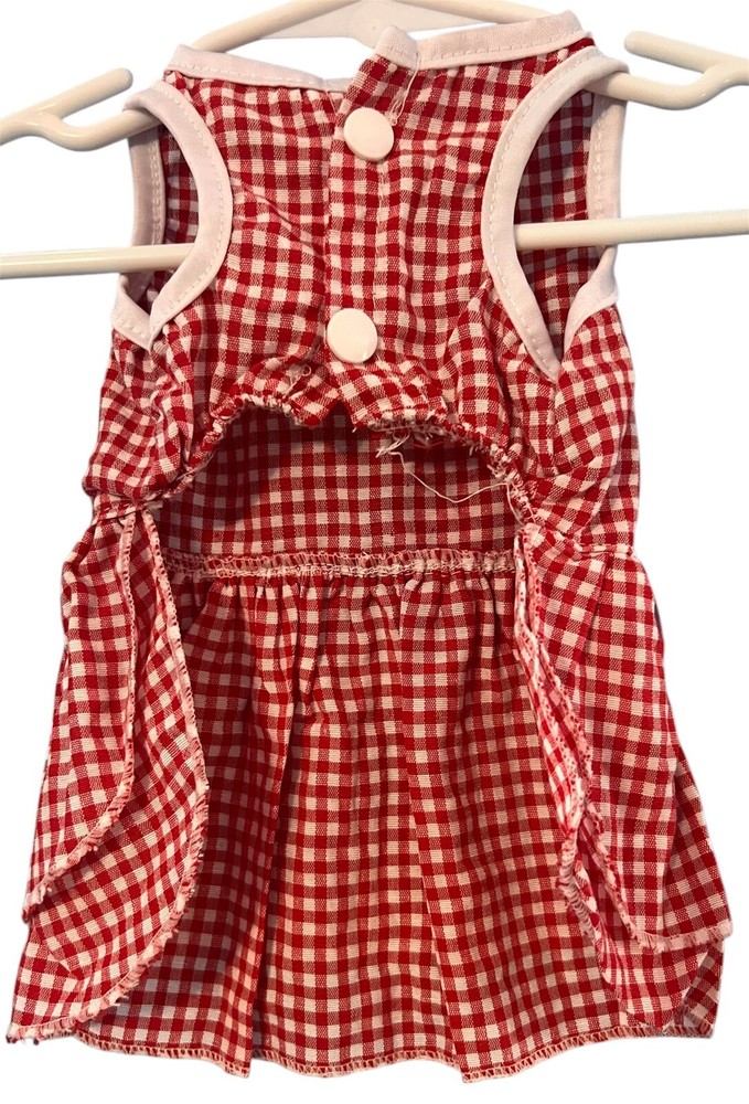 Cat Picnic Style Red Dress Medium