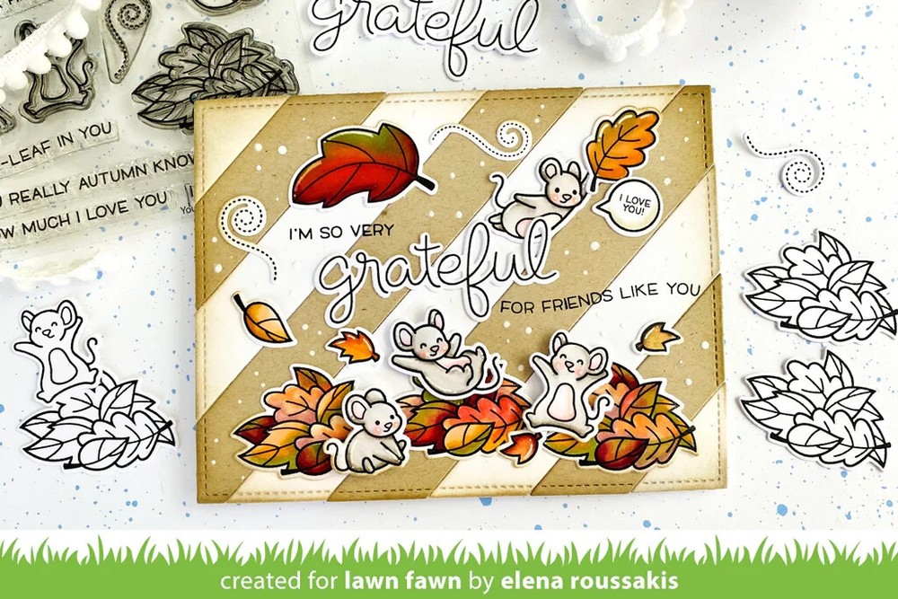 Lawn Fawn Clear Stamp Set Scripty Autumn Sentiments