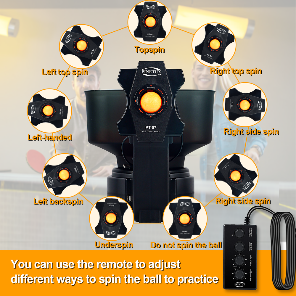 PT-07 Ping Pong Table Tennis Robot Automatic Ball Machine for Training Exercise