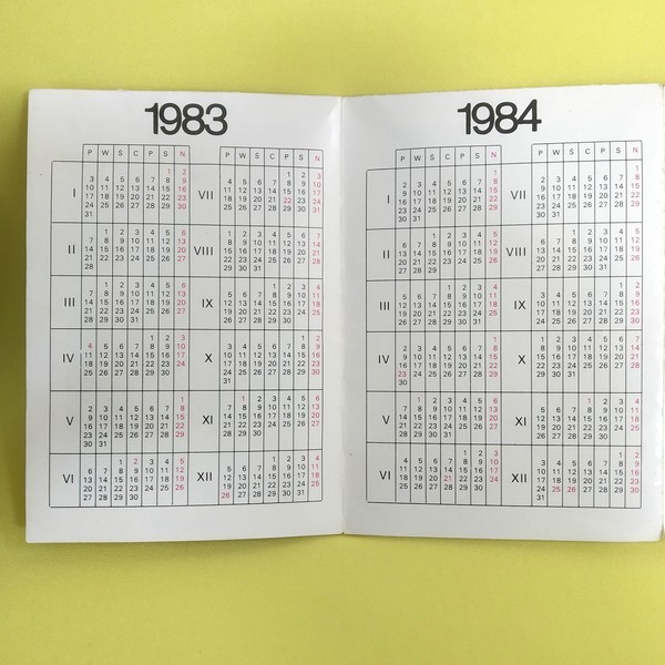 Retro Erotic Folding CALENDAR 1983-1984