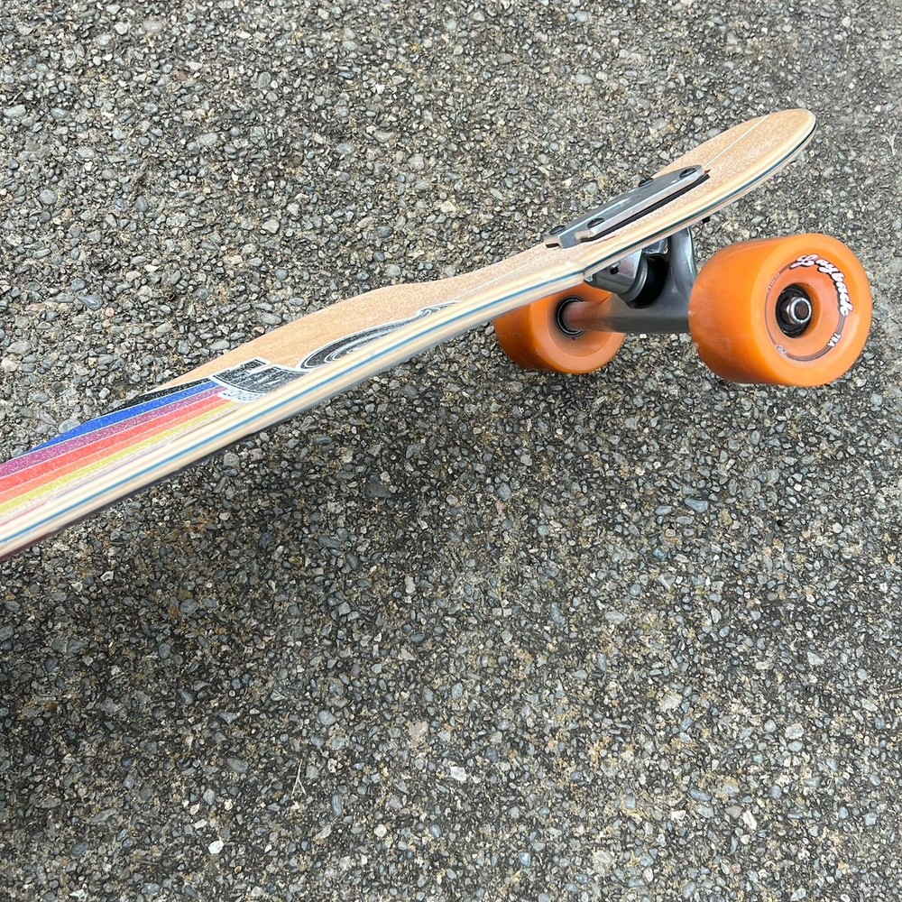 Layback Sunstripe White 40" Drop Thru Longboard Skateboard Complete