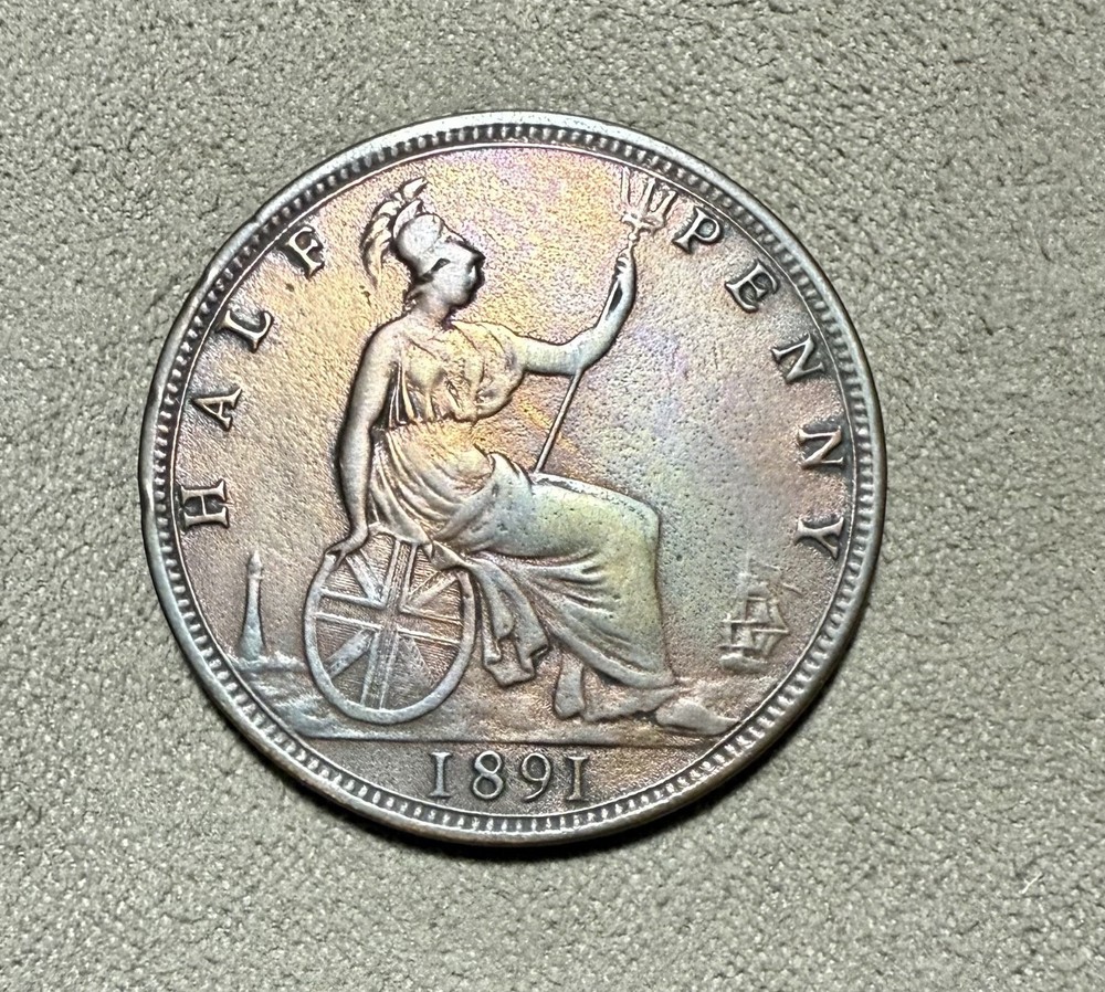1891 Great Britain 1/2 Penny Half Penny