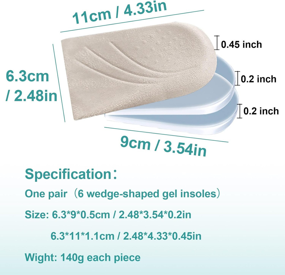 Corrective Insoles for Supination and Pronation, 3 Layers Adjustable Supination