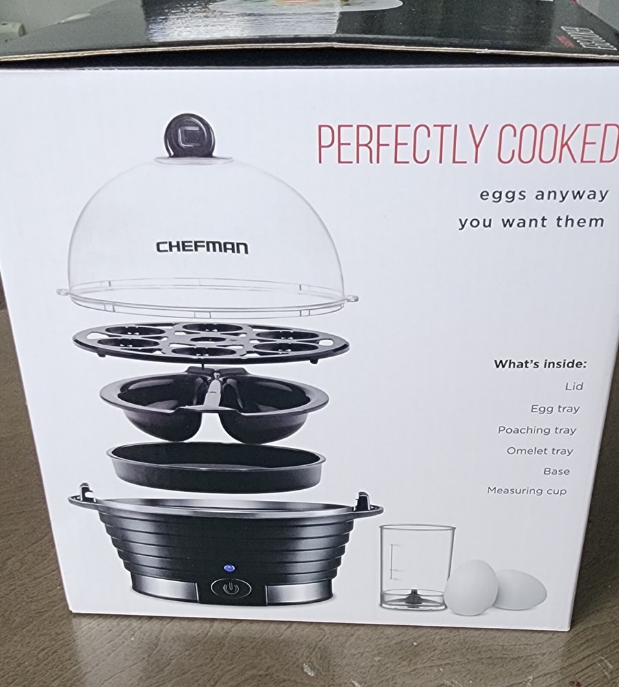 Chefman - Egg Maker Rapid Poacher Steamer Hard Medium Soft Boiled Eggs