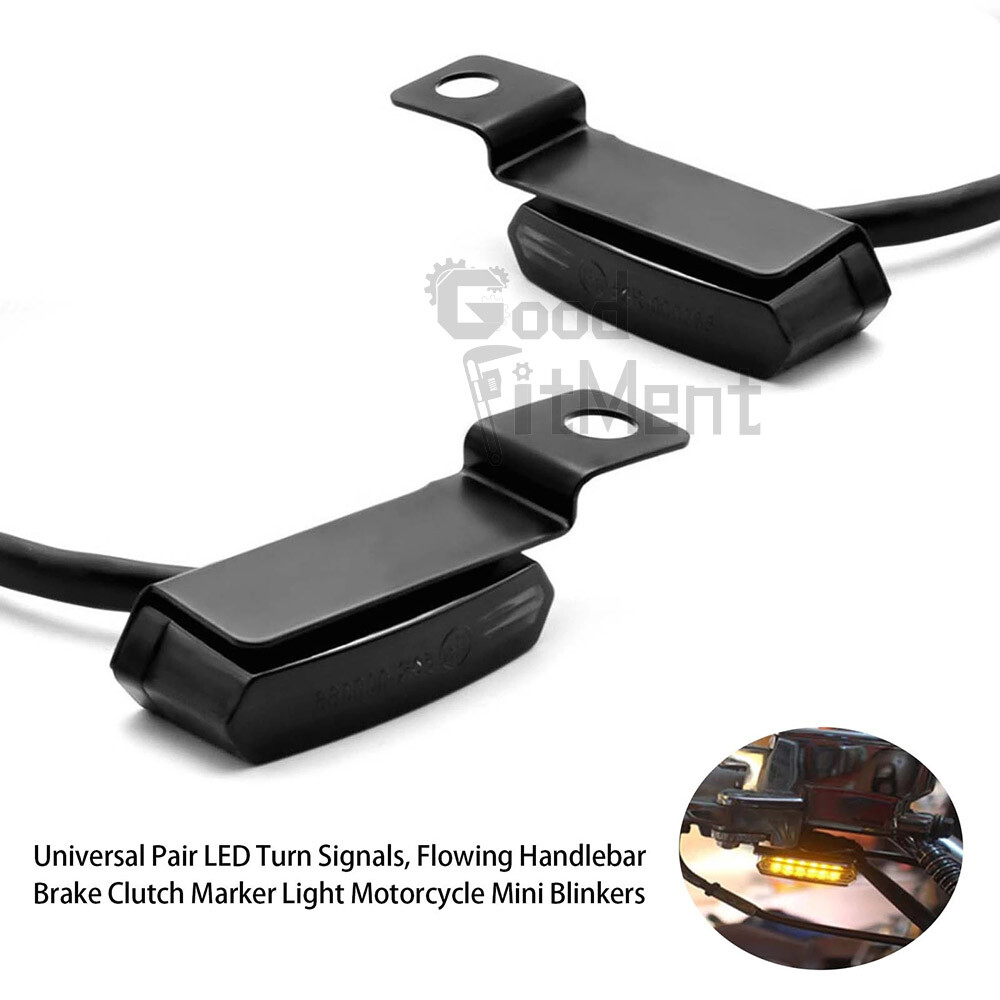 Sequential Flowing LED Turn Signals Mini Handlebar Light For Harley Motorcycle