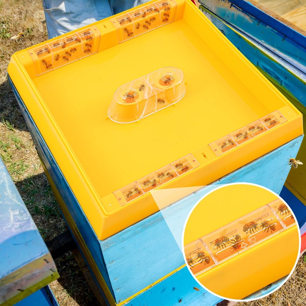 2 Pack 10 Frame Bee Top Feeder, Assembled Plastic Beehive Langstroth Candy Bo...