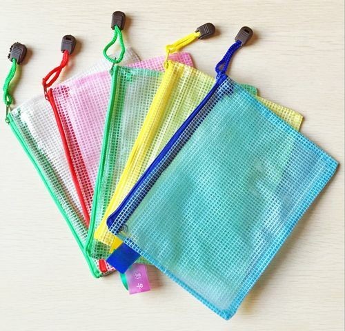 A4 Plastic Zipper Bags File Storage Document Folder Protective Wallet Sleeve