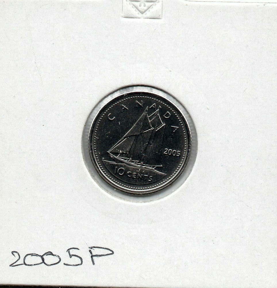 2005 CANADA 10 CENT  COIN UNC IN 2X2 HOLDER