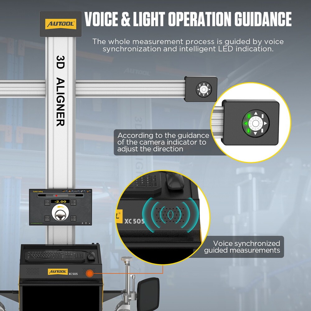 3D Wheel Alignment Machine Fully Automatic Aligning System Aligner Voice Guidanc