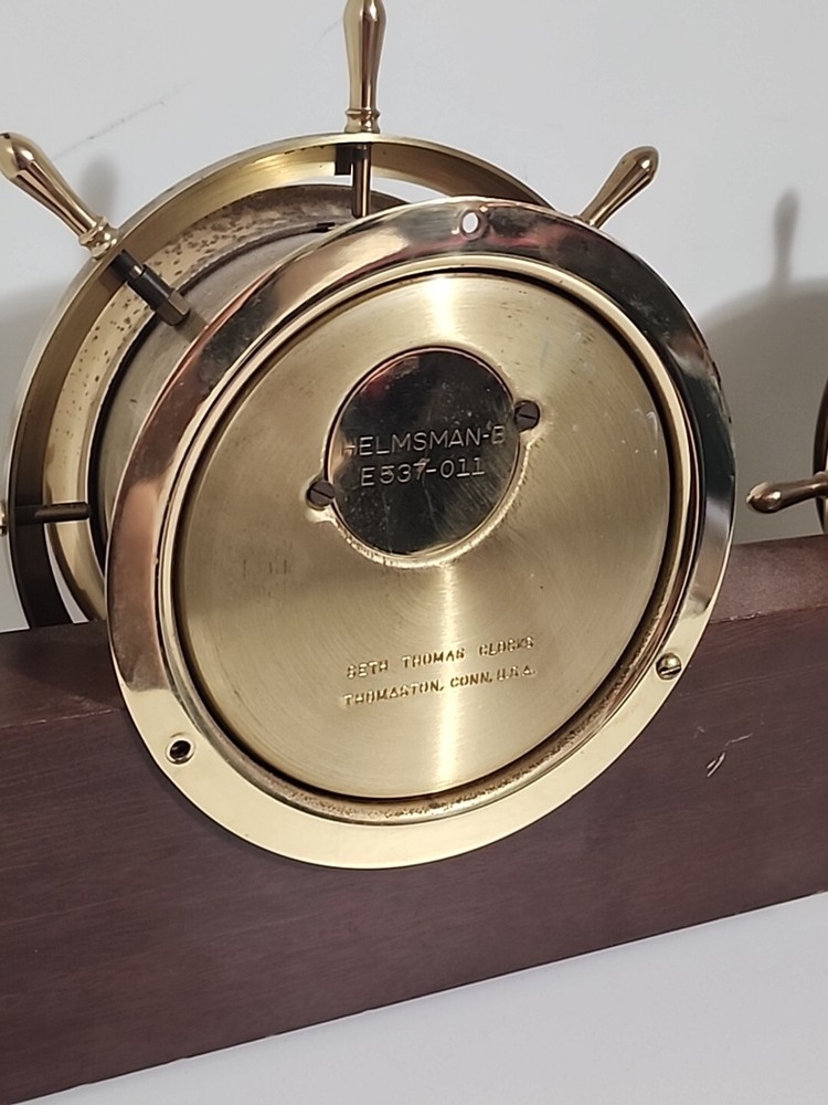 Seth Thomas Ships Bell Brass Helmsman Clock & Barometer E537-011