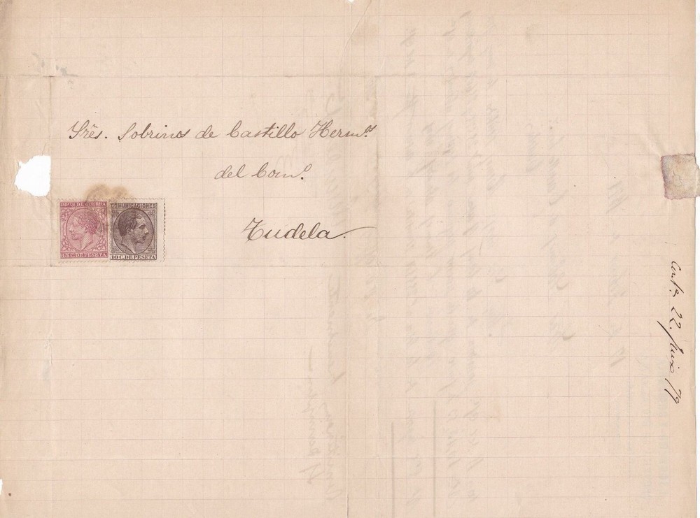 Spain 19th centuary stamps cover Ref 8370