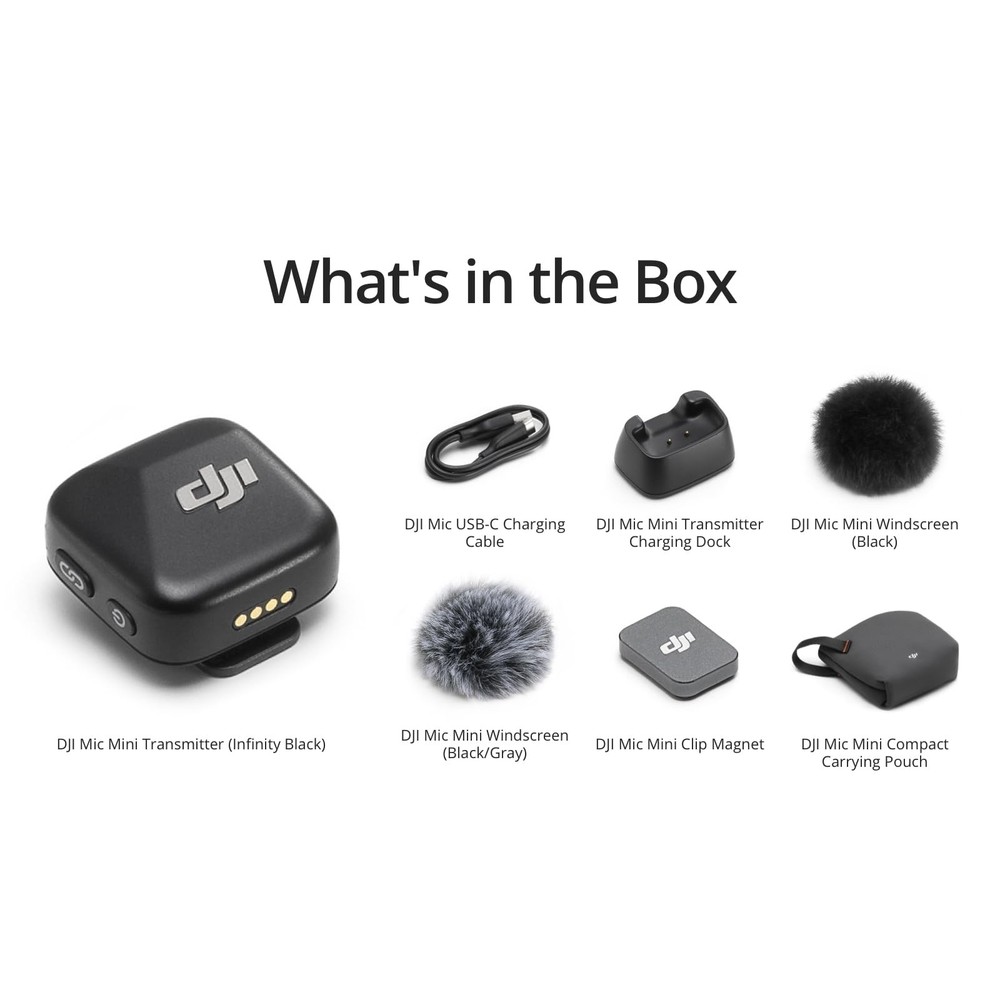 DJI Mic Mini Transmitter Infinity Black Wireless Compact Audio Solution