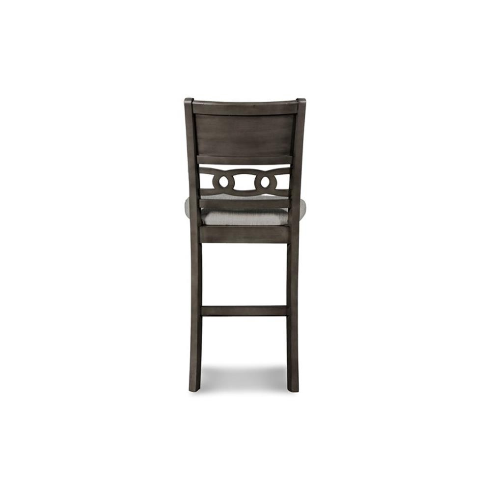 Pemberly Row Solid Wood Counter Drop Leaf Table W / 2 Chairs in Gray