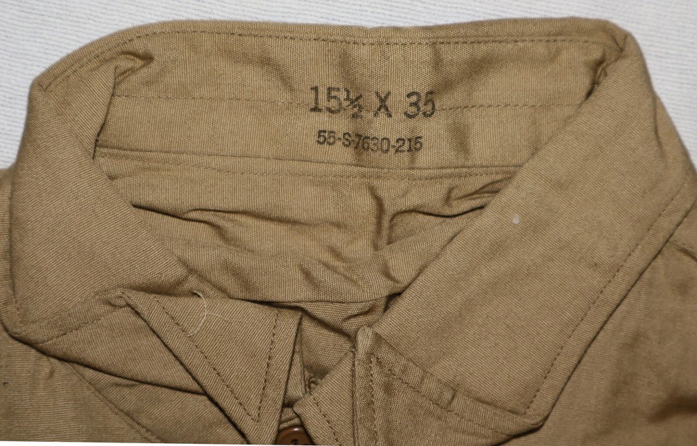 ORIGINAL KOREAN WAR 1953 DATED KHAKI POPLIN SHIRT