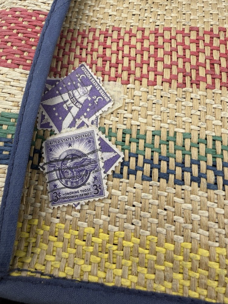 War Ration Books And Hand Woven Holder Case