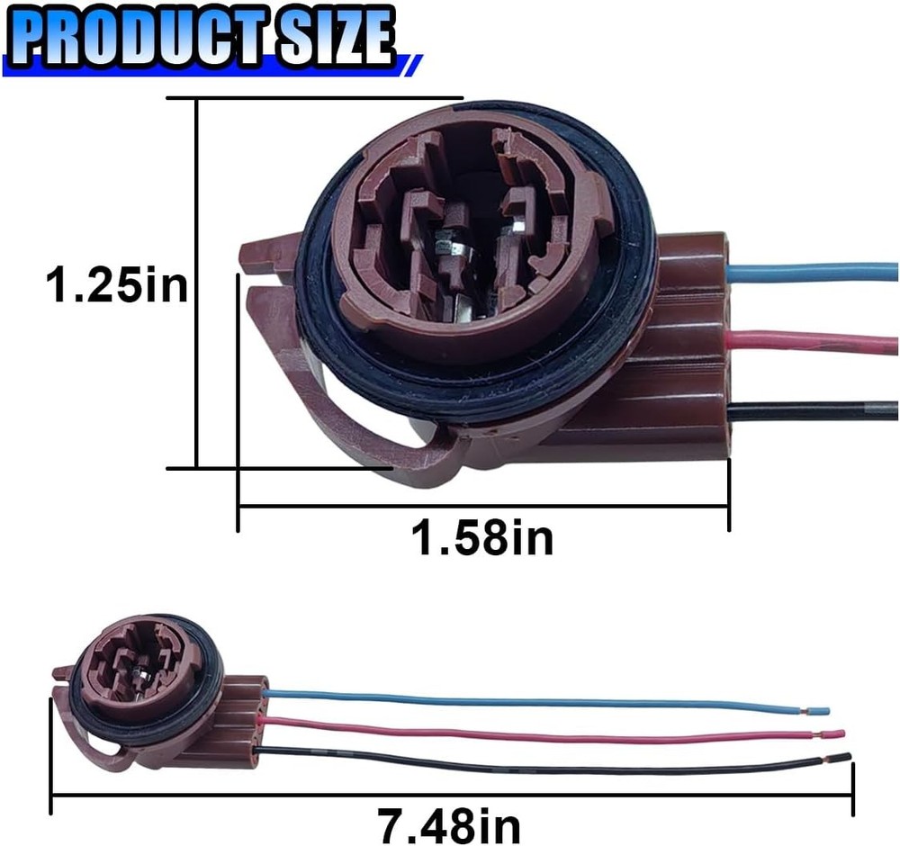 4PCS Pre-Wired Harness Sockets, LED Bulbs Socket Adapter Pigtail 4Pack