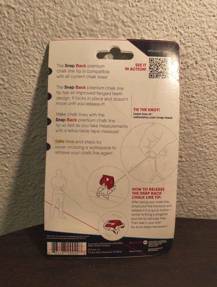 CE Tools Snap Back Releasable Chalk Line Tip