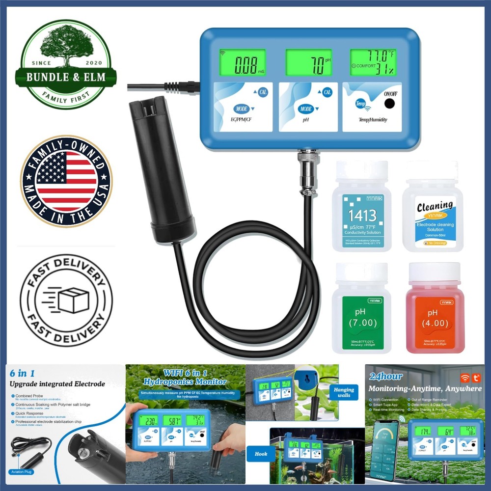 Multi-Parameter Hydroponic Monitor with WiFi for Nutrient Solution Control