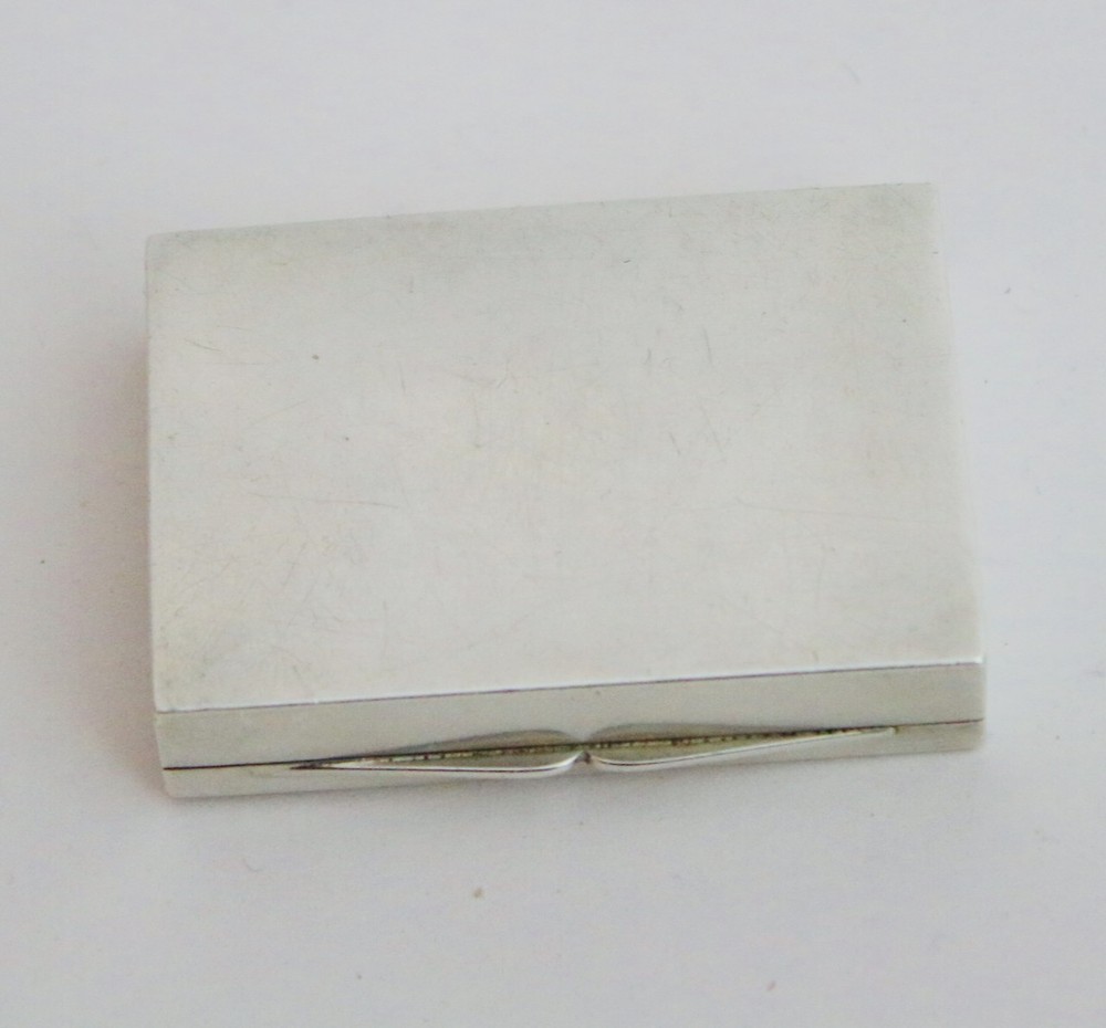 Antique Sterling solid silver double stamp box 43.5g 1900 Cohen & Charles