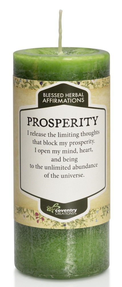 "Prosperity" Affirmation Ritual Spell 2"x4" Pillar Candle!