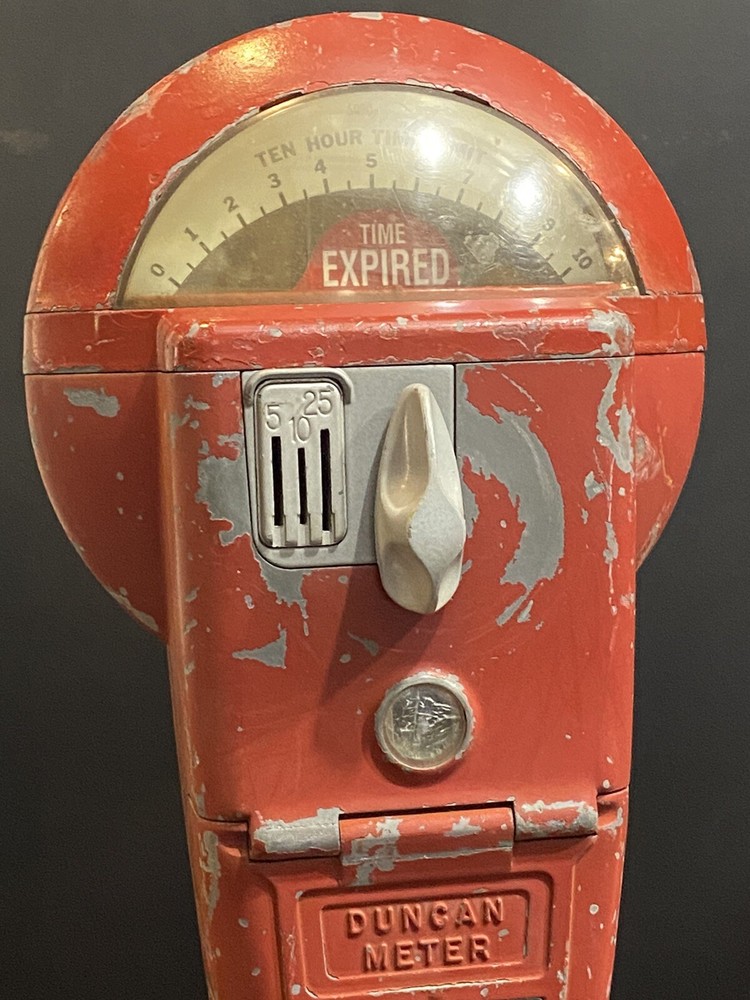Vintage Red Duncan 60 Parking Meter And Key, Working