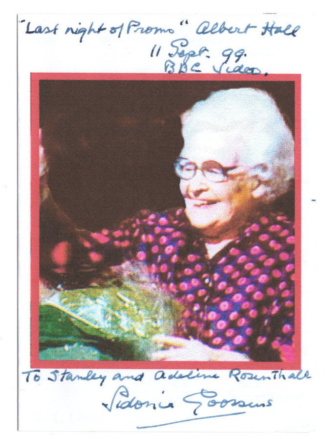 Sidonie Goossens Signed Note Card 100th Birthday / Autographed Classical Harpist