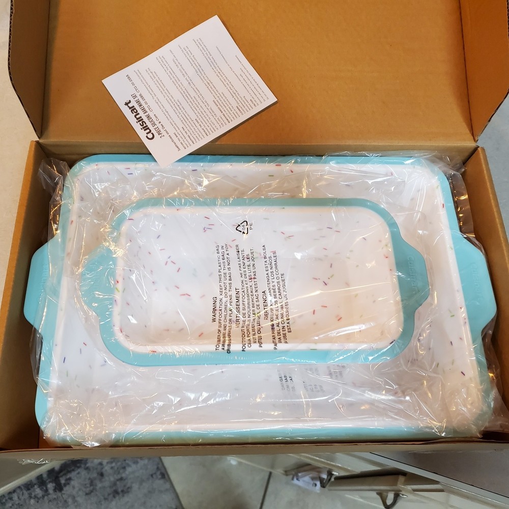 Cuisinart 2-Piece Silicone Bakeware Set - Aqua, White, Sprinkles,  2 Sets