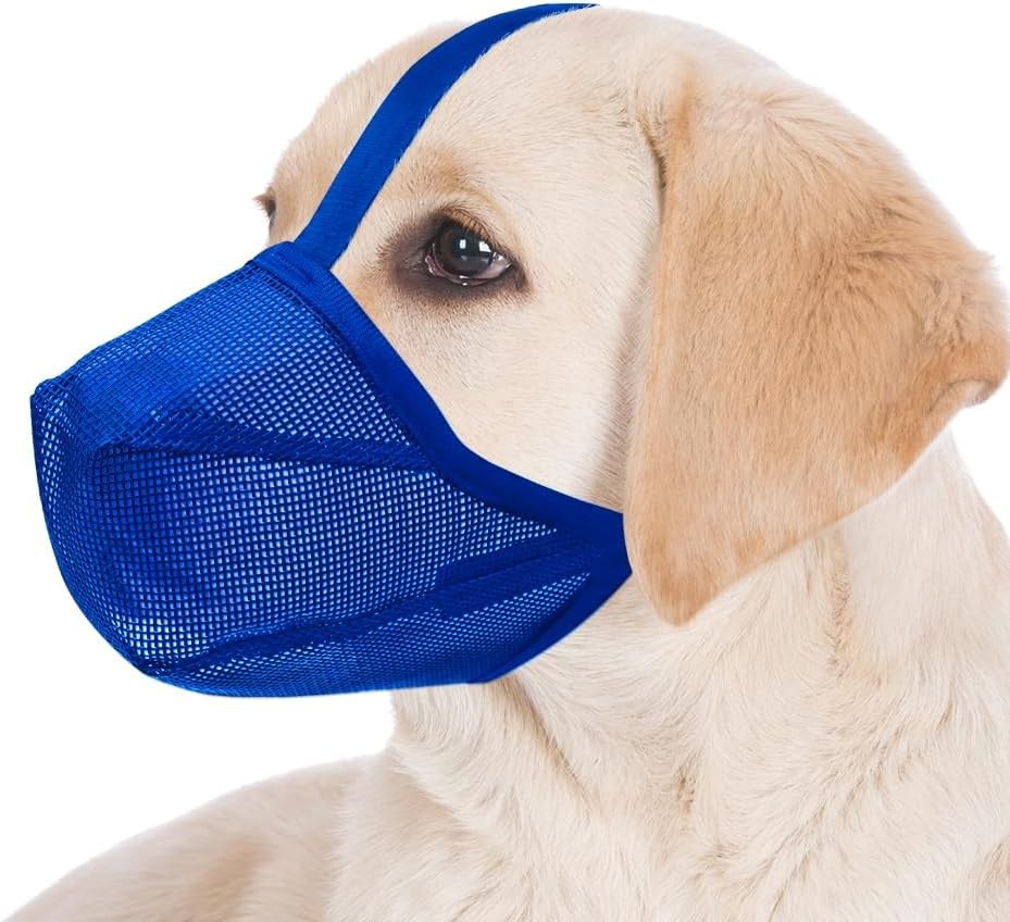 Dog Muzzle Soft Mesh Covered Muzzles Small Medium Large & X-Large Dogs Muzzle W/