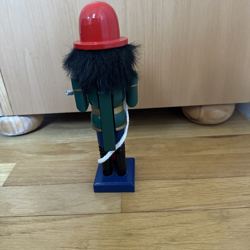 Fireman Nutcracker 10" Tall with Fire Hydrant and Fire Hose