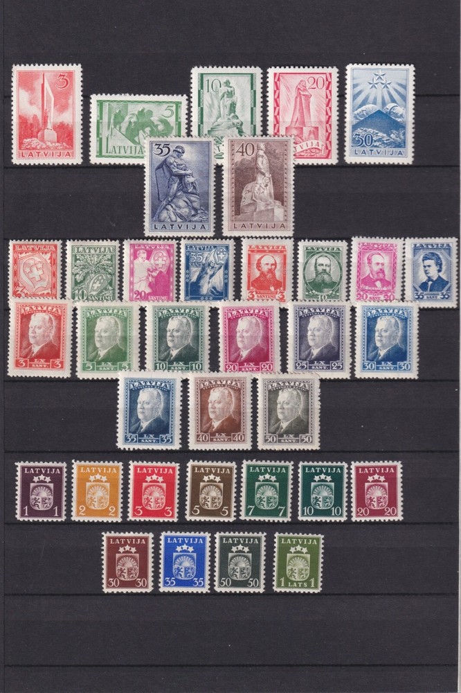 LATVIA 1920/1939 27 COMPLETE SETS + 2 BLOCKS MLH