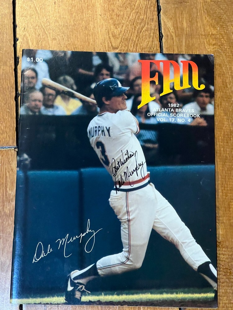 1982 Atlanta Braves Program Scorebook Signed Auto Dale Murphy JSA LOA