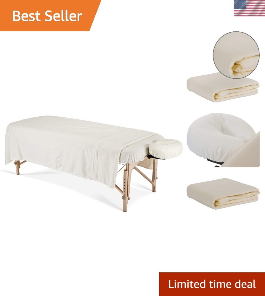 Pre-Shrunk Flannel Massage Table Sheet Set - Durable Comfort for Professionals