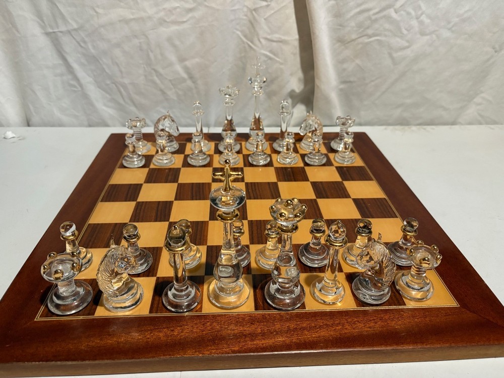Vintage Glass Chess Set