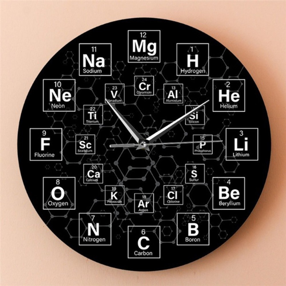Periodic table clock laboratory decorative wall clock home decorative wall clock