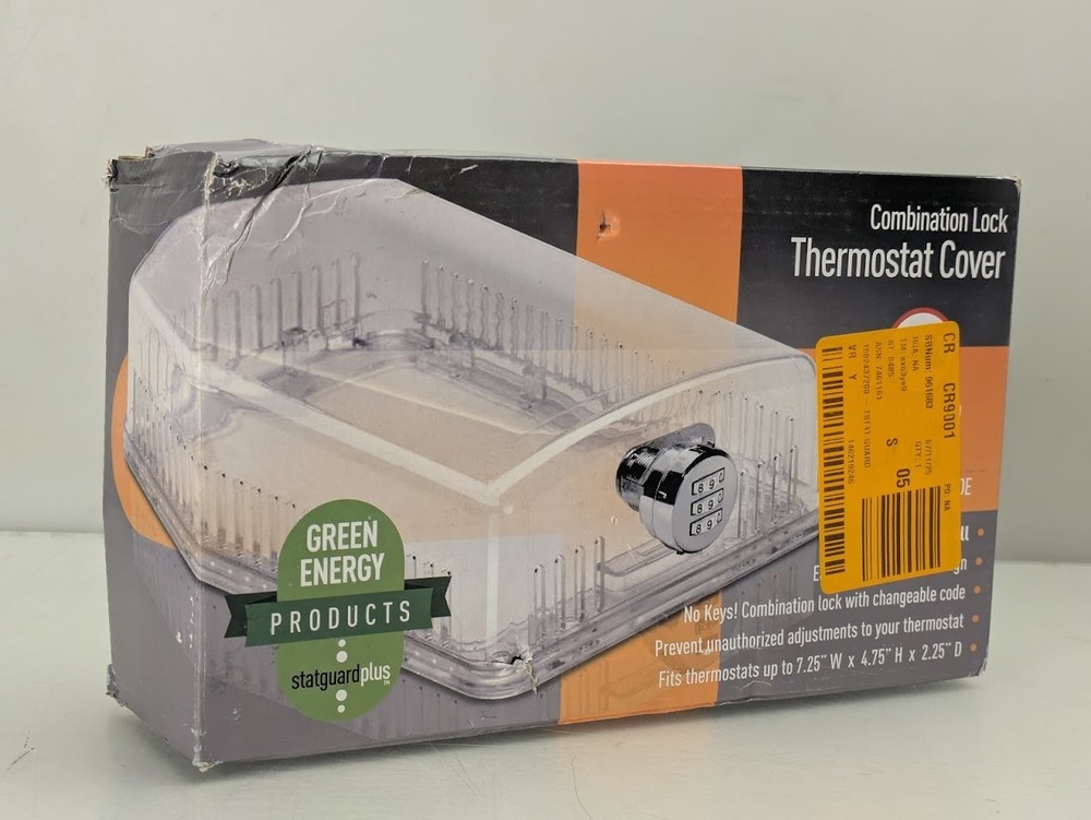 StatGuardPlus Universal Thermostat Guard Cover Clear with Changeable Code Lock