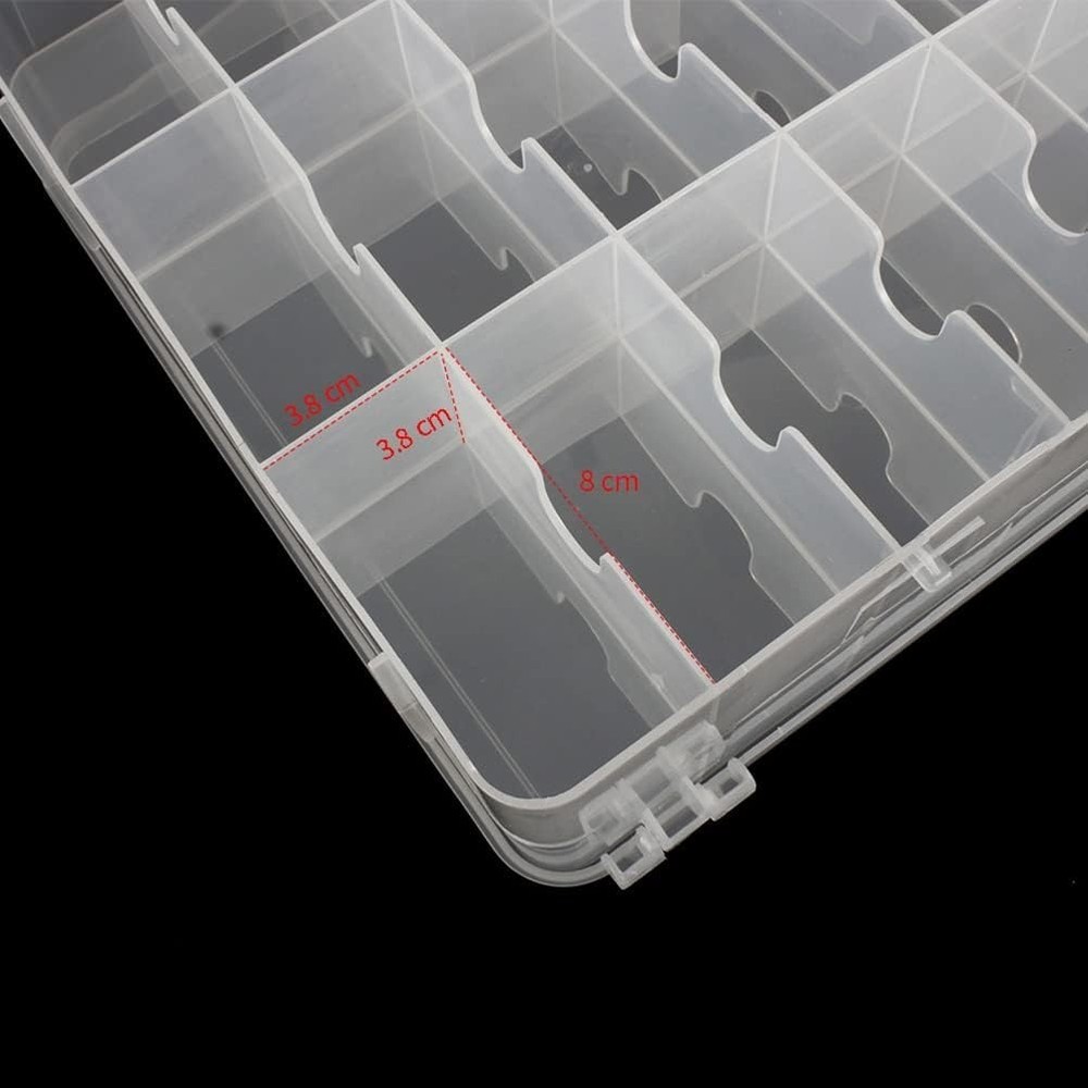 46 Grids Sewing Organizer, Double Sided Thread Box Storage, Portable Clear Pl...
