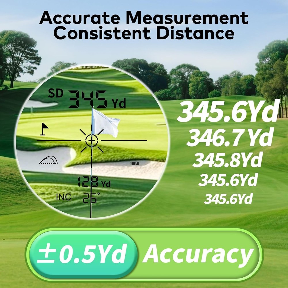 Golf Rangefinder Slope 7X Flag Lock Rechargeable Compact