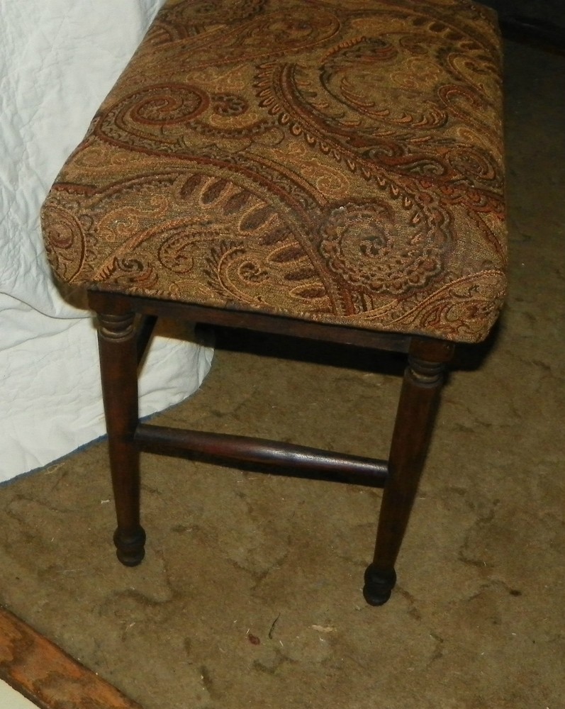 Mahogany Vanity Bench- brown print (VB-66)