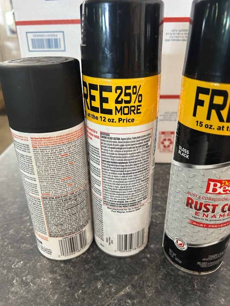 3-PACK Rustoleum DO IT BEST RUST COAT ENAMEL ANTI-RUST SPRAY PAINT 15oz Black