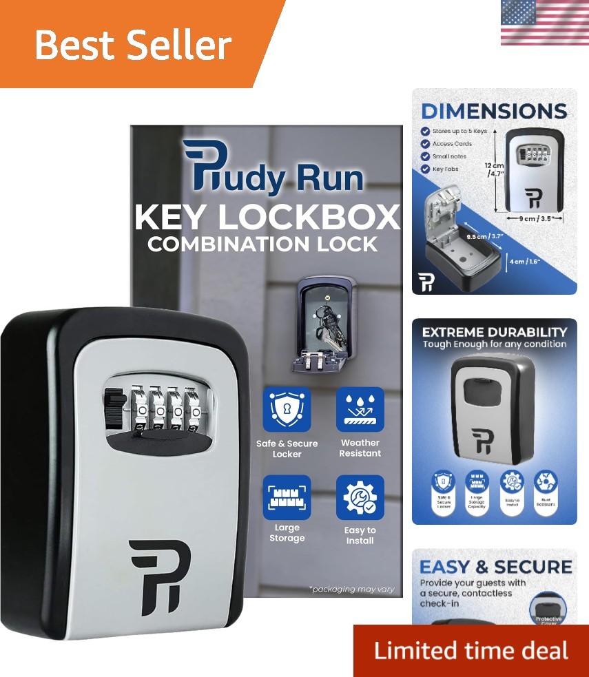 Weatherproof Key Storage Lock Box with Combination Lock – Wall Mounted Organizer
