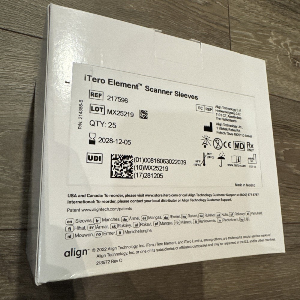 iTero Element Sleeves Pack Qty 25 Ref 217596