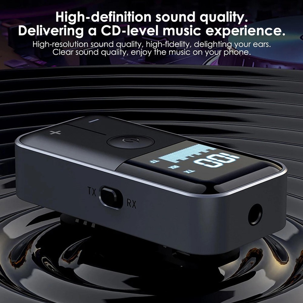 Bluetooth 5.4 Transmitter and Receiver with 15H Transmit Mode 3.5mm Adapter