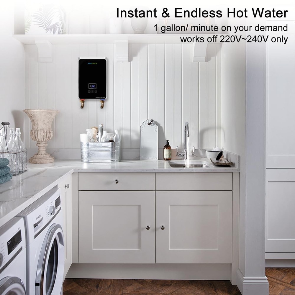 Tankless Water Heater Electric, 5.5kW 240V On Demand Hot Water Heater Electri...